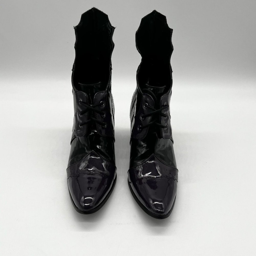 Ellie Charlotte Patent Leather Spiderweb Boots Shoes Witch Halloween Size 6 - Picture 3 of 8